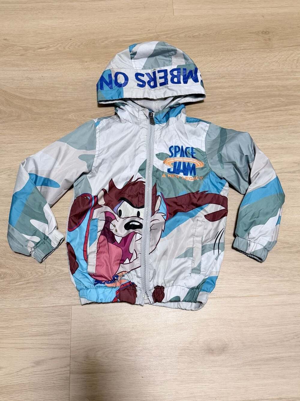Kids Members Only Space Jam A New Legacy Taz Camo Windbreaker Jacket 4T